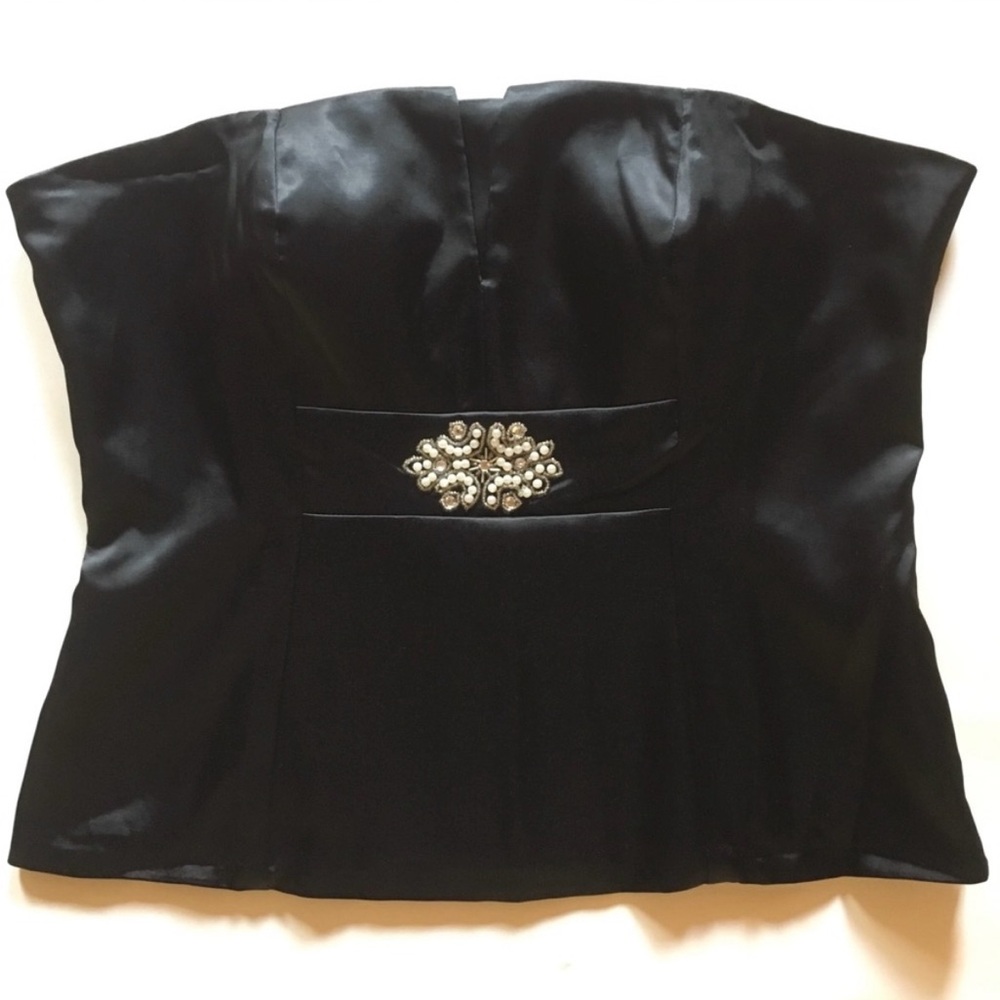 Venus Elegant Black Satin Corset Top size 14 (NWOT) - Picture 3 of 12